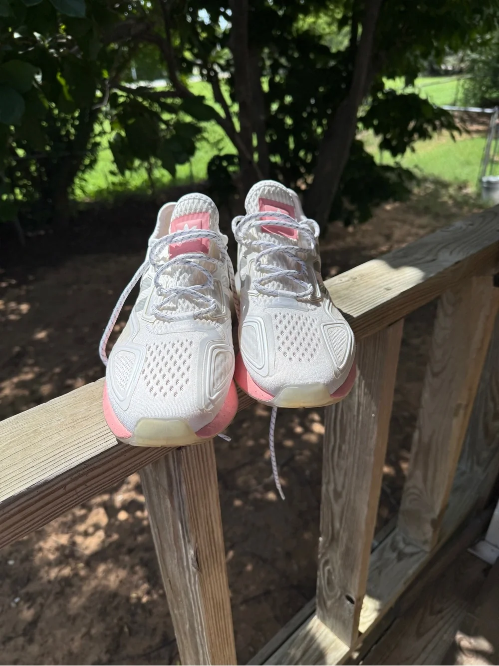 adidas Women’s Running Sneakers in White & Pink